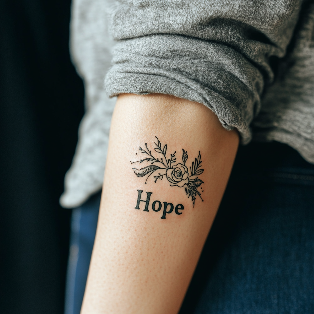 a person's arm with a tattoo