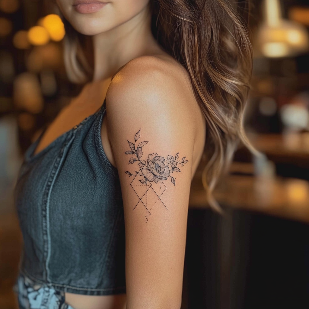 a woman with a tattoo on her arm