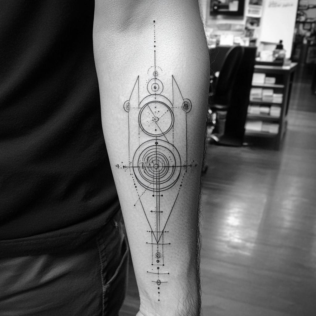Blackwork Geometric Patterns on Forearms