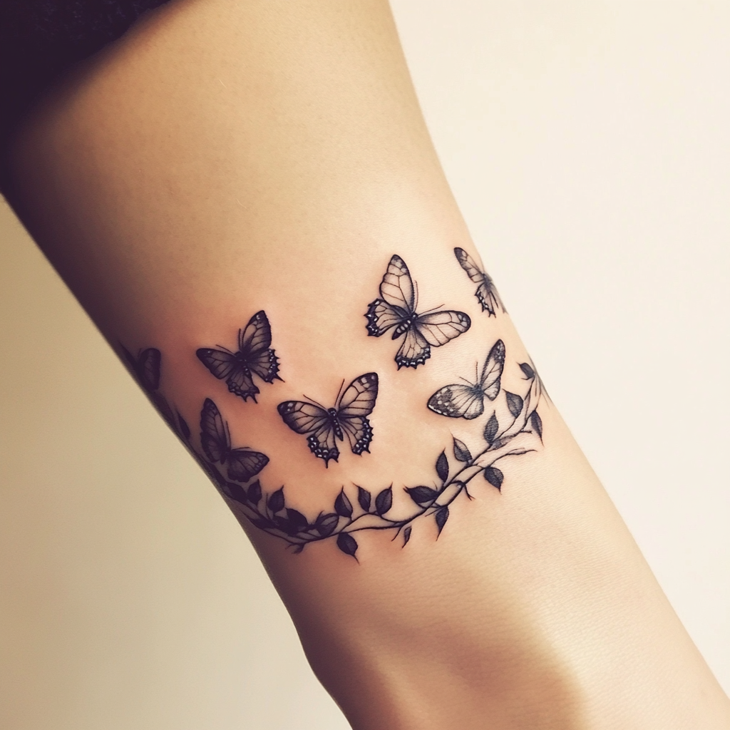 Butterfly Wrist Bracelet Tattoos