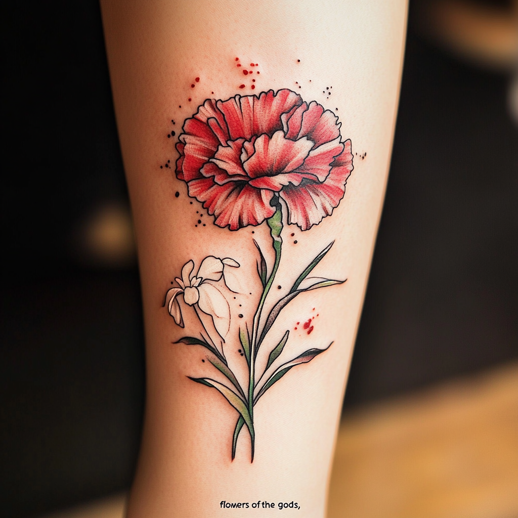 January's birth flowers offer beautiful tattoo