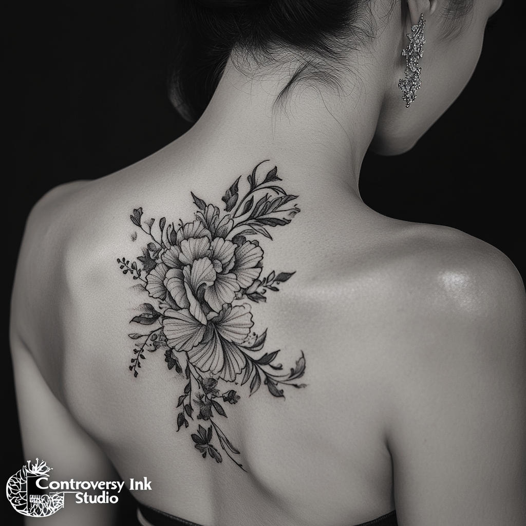 Back Shoulder and Blade Tattoos