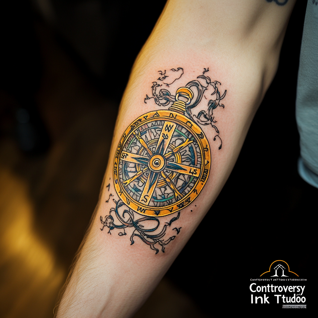 Tattoo Viking compass on Forearms