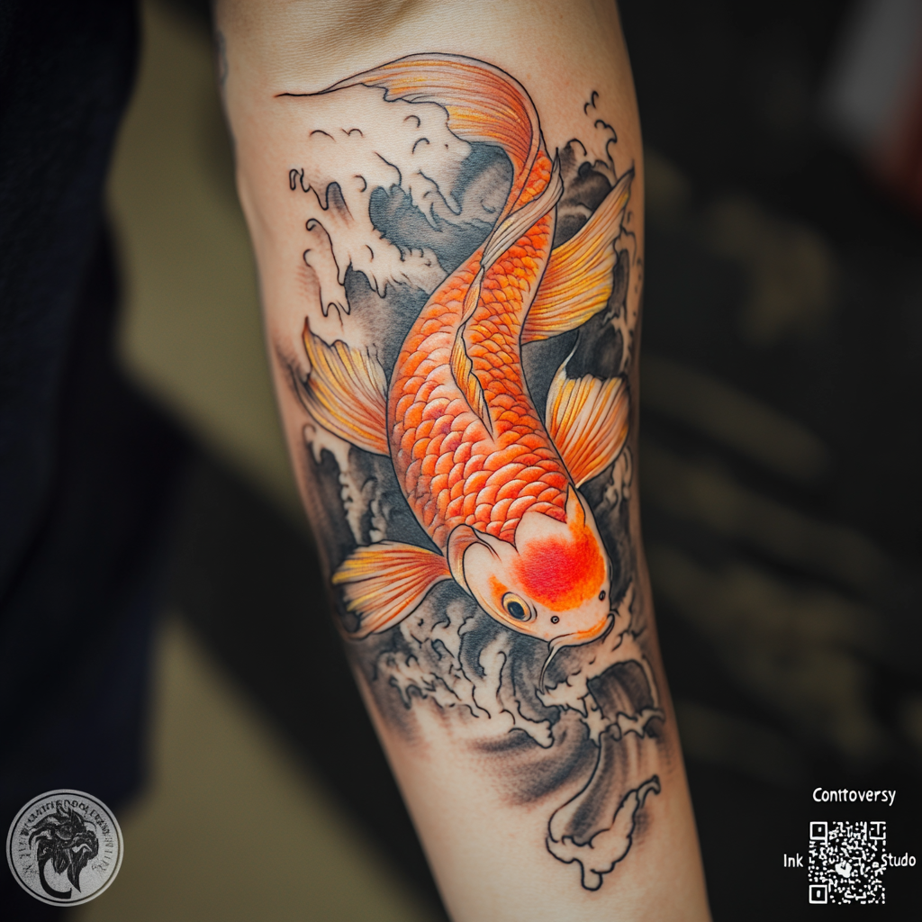 Tattoo Fish Koi on Forearms
