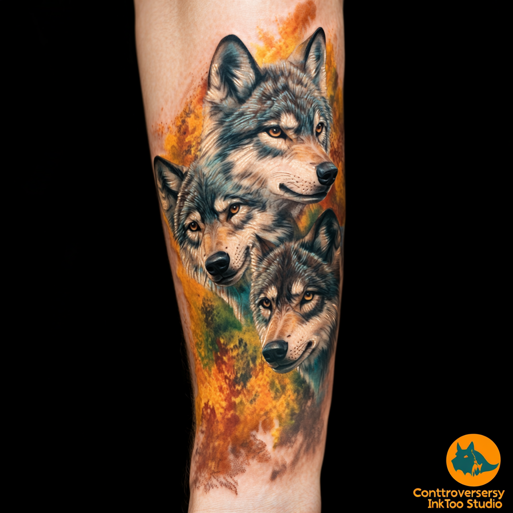 Tattoo Wolves on Forearms