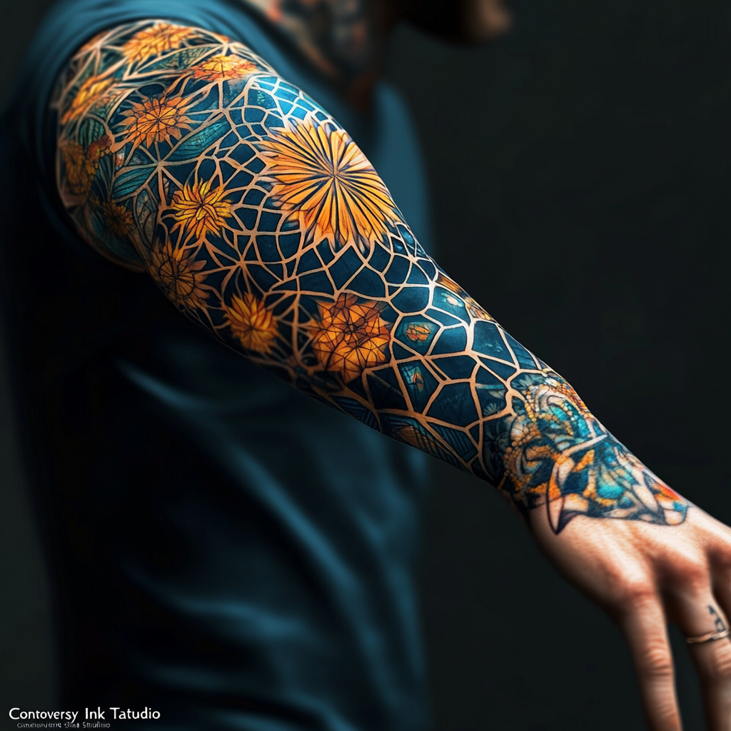 Abstract and geometric sleeves