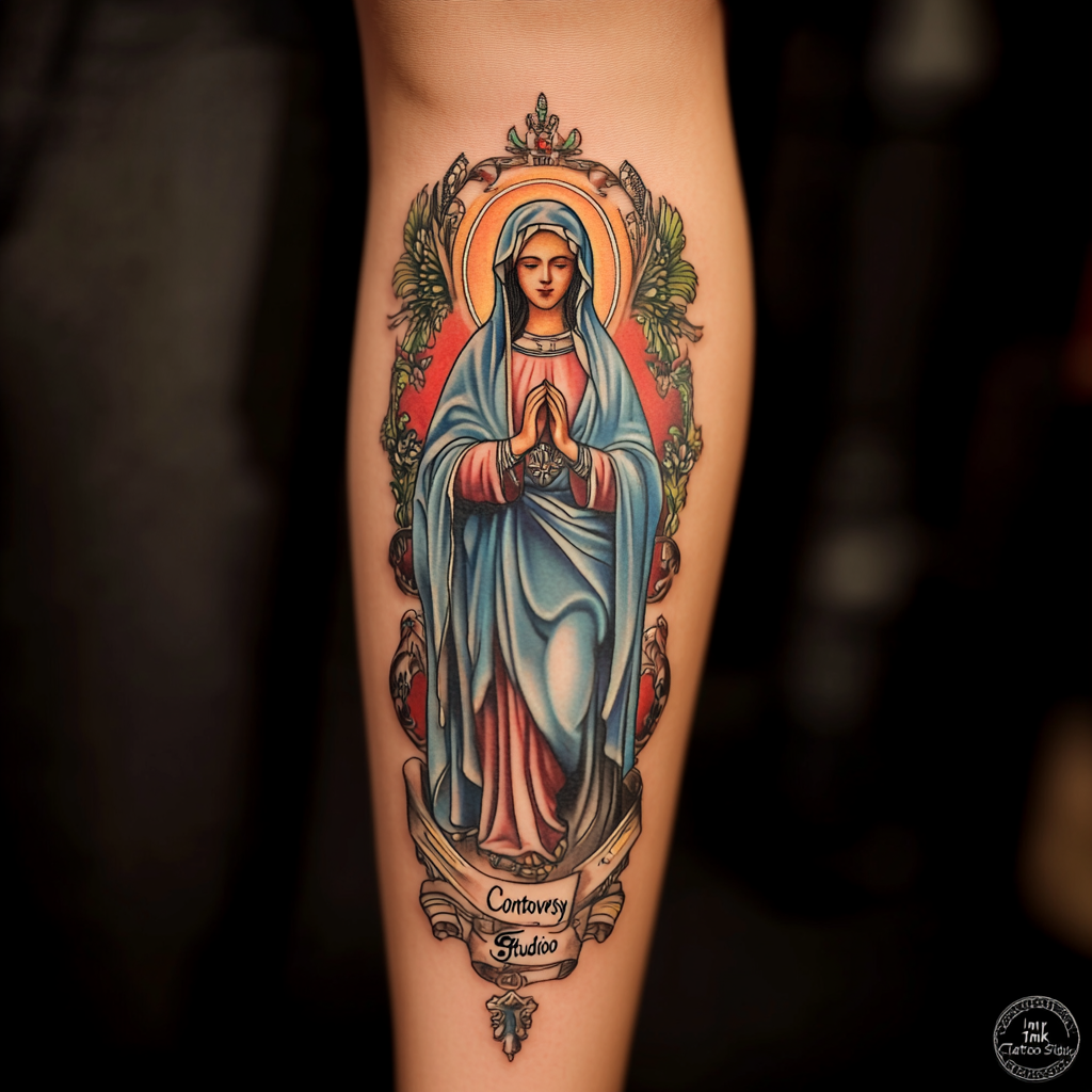 Contemporary Virgin Mary tattoos
