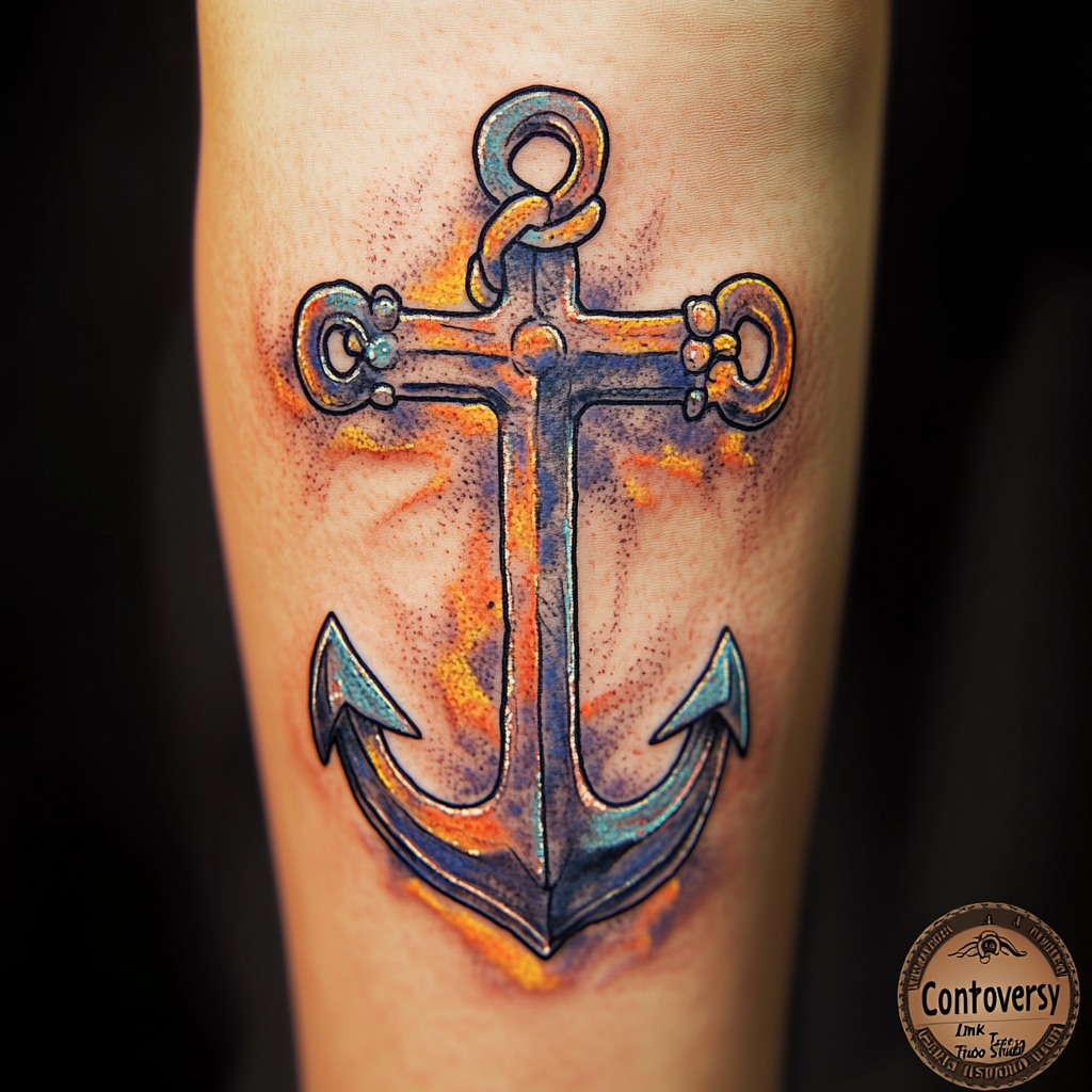 Cross and Anchor Tattoos