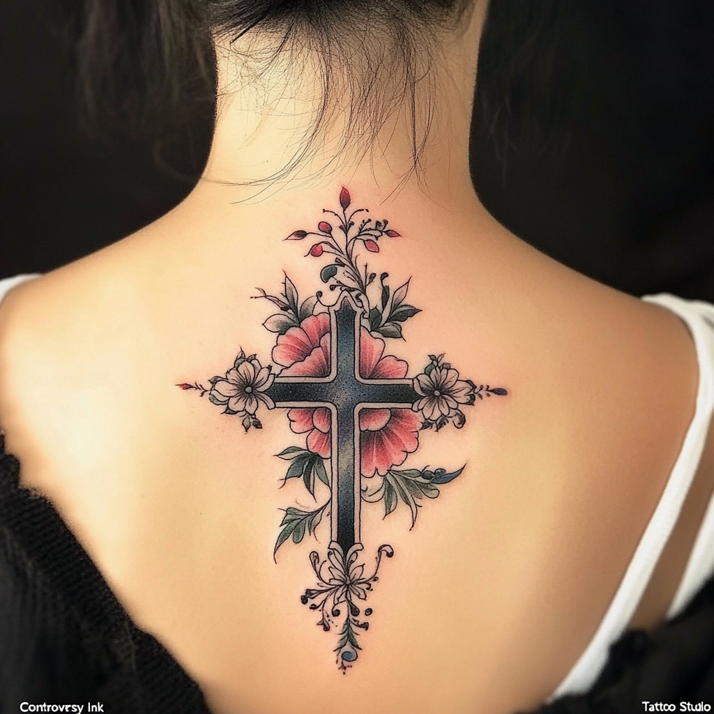 Geometric and abstract cross tattoos