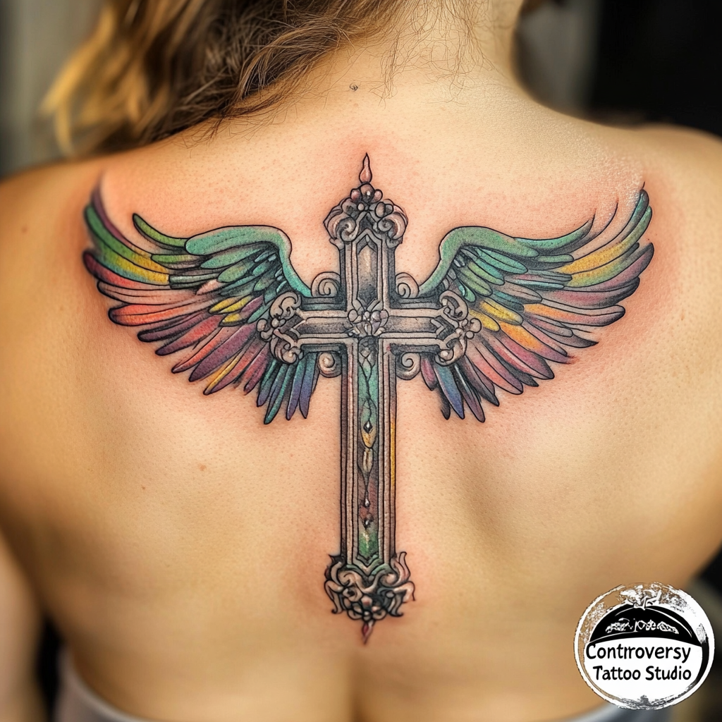 Cross with Wings Designs