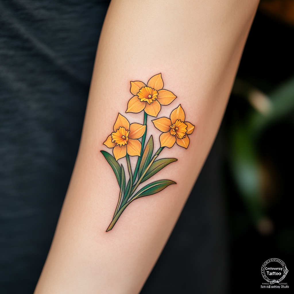 December's birth flowers create striking winter-themed tattoo designs