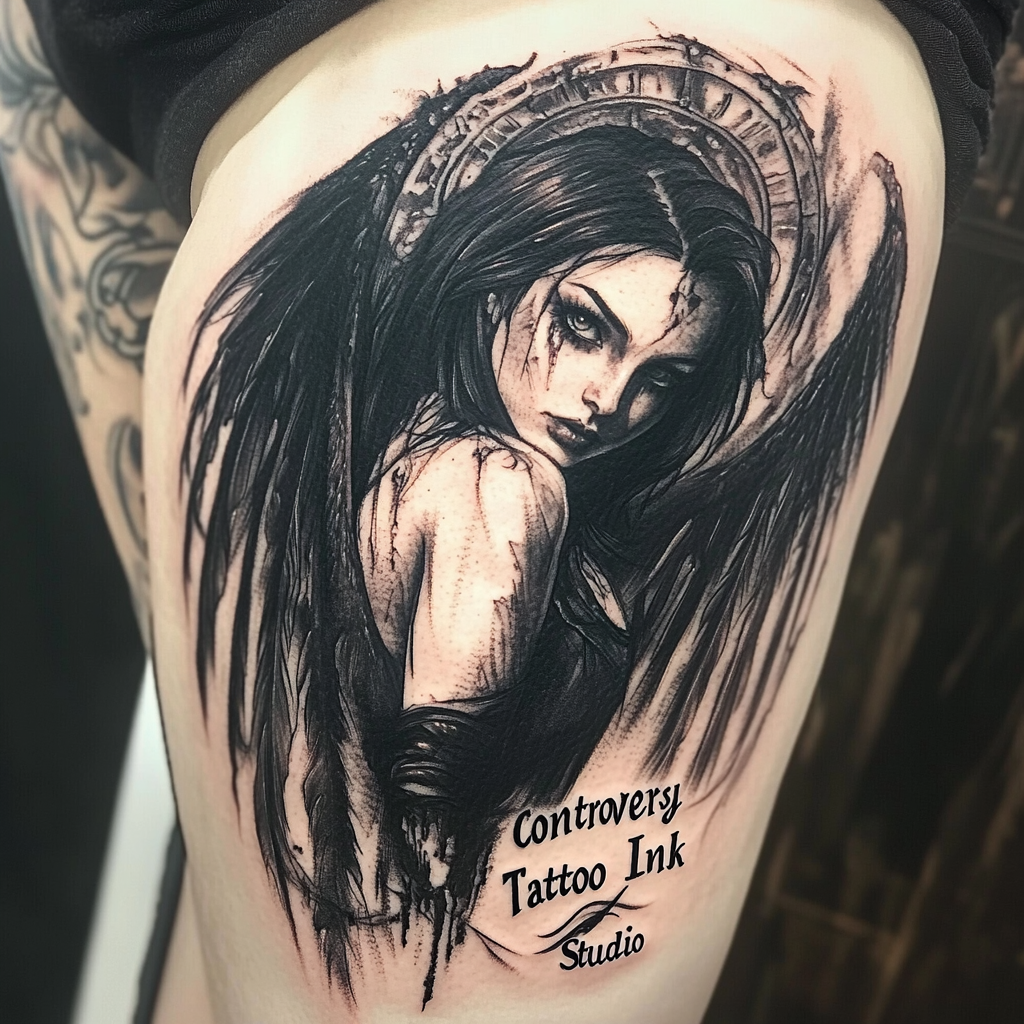 Gothic angel tattoos