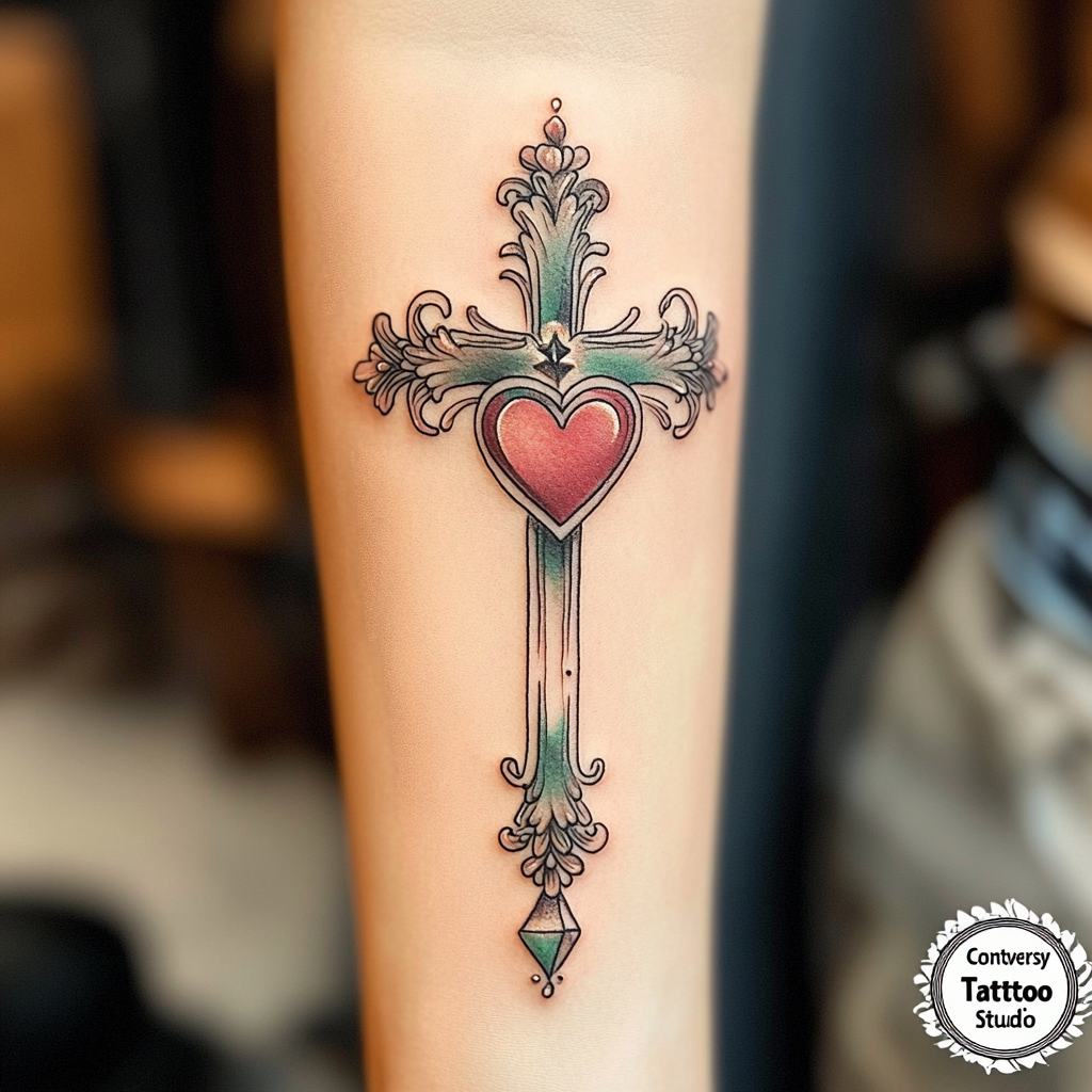 Heart Cross Tattoos