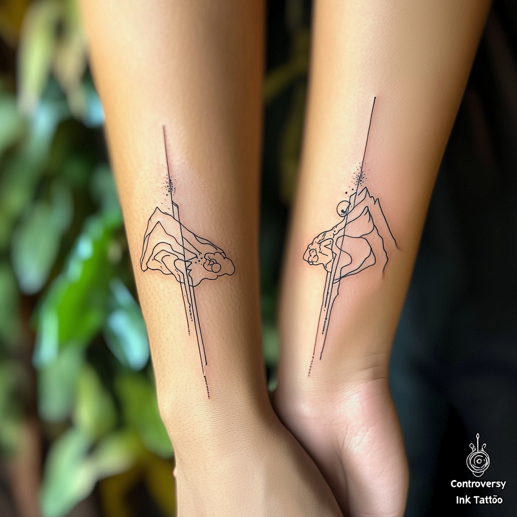 Simple Line Art Tattoos