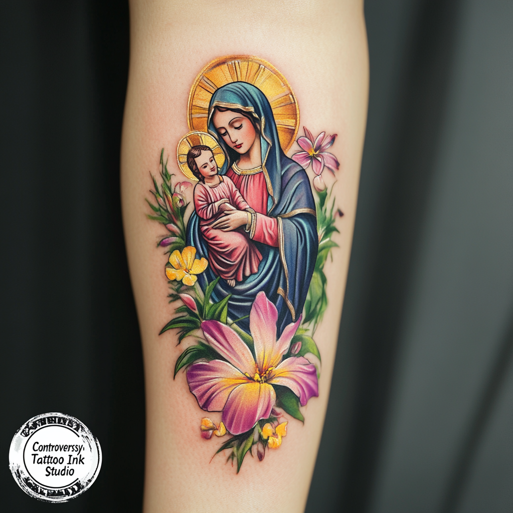 Mother and child tattoos