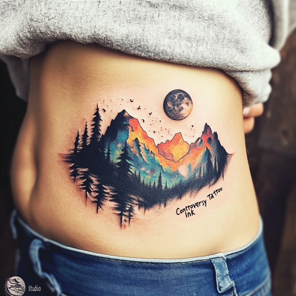 Negative space tattoos
