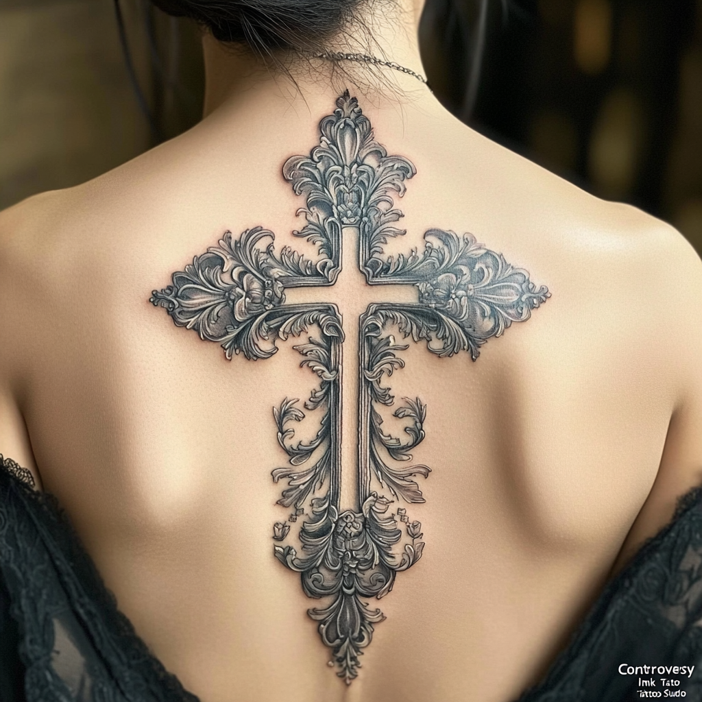 Ornate cross tattoos