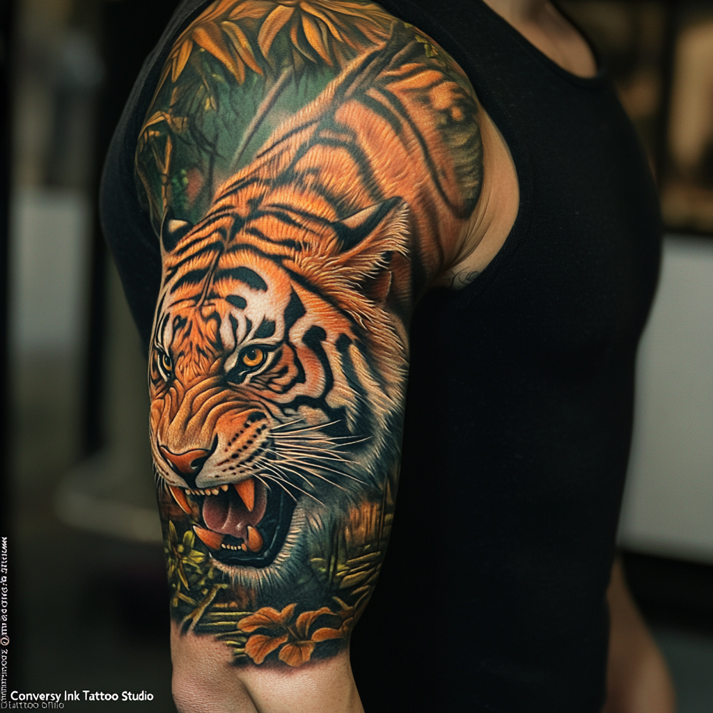 Realistic sleeve tattoos