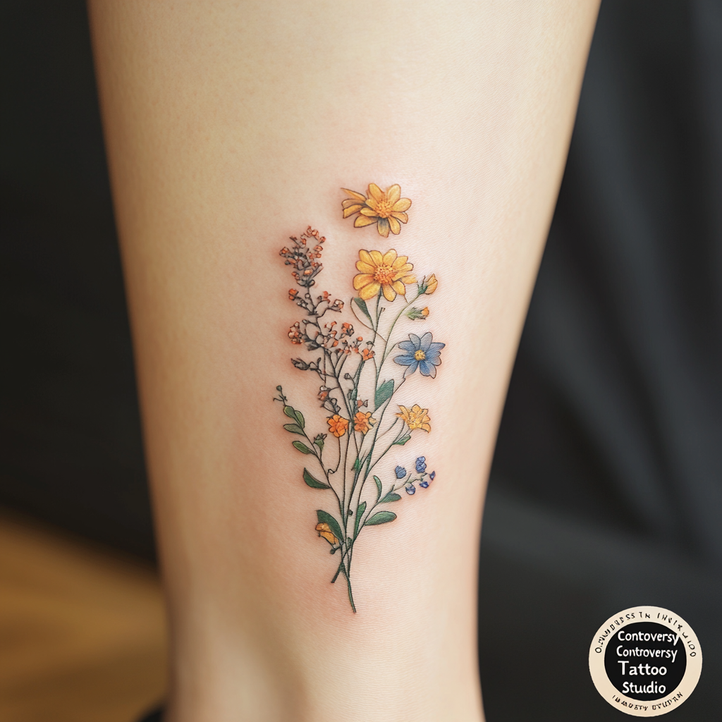 Spring birth flower tattoos