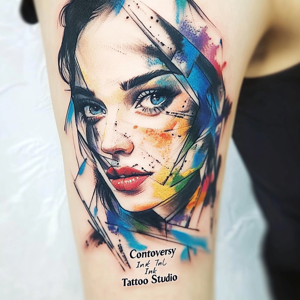Stylized portrait tattoos