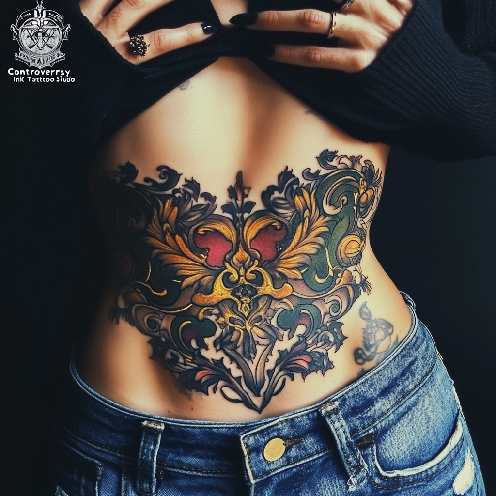 Upper stomach tattoos