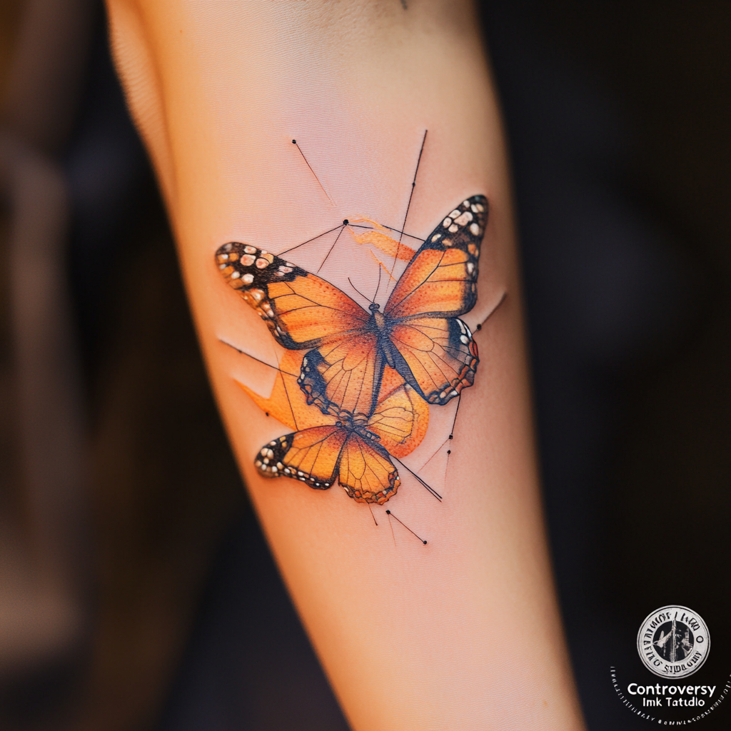 Geometric Butterfly Tattoos