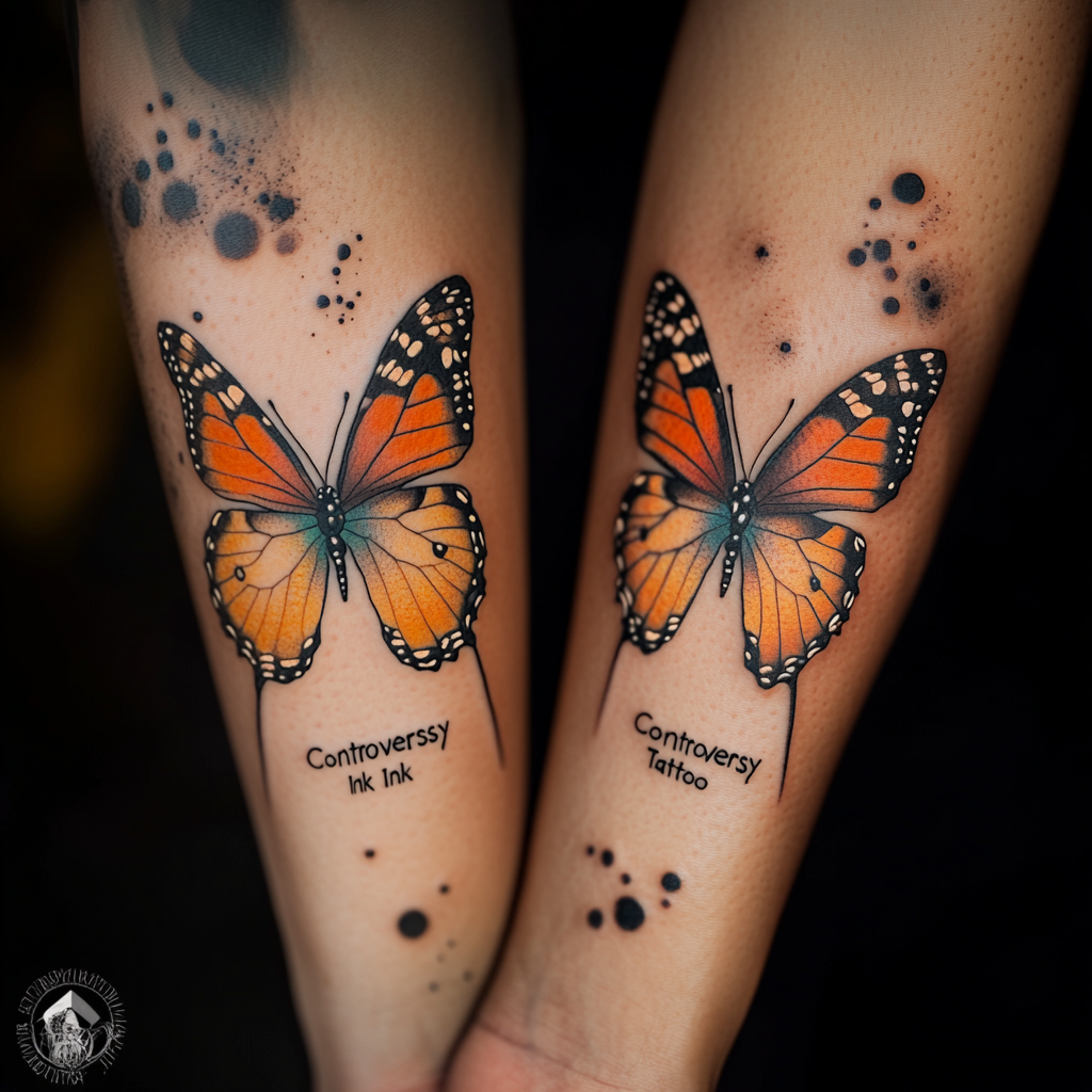 Semicolon Butterfly Tattoos