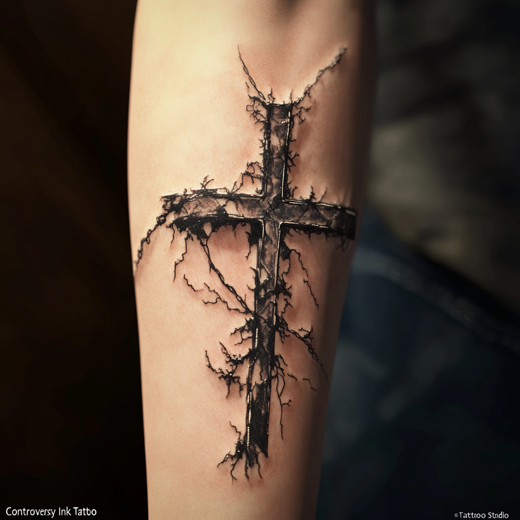 Memorial cross tattoos