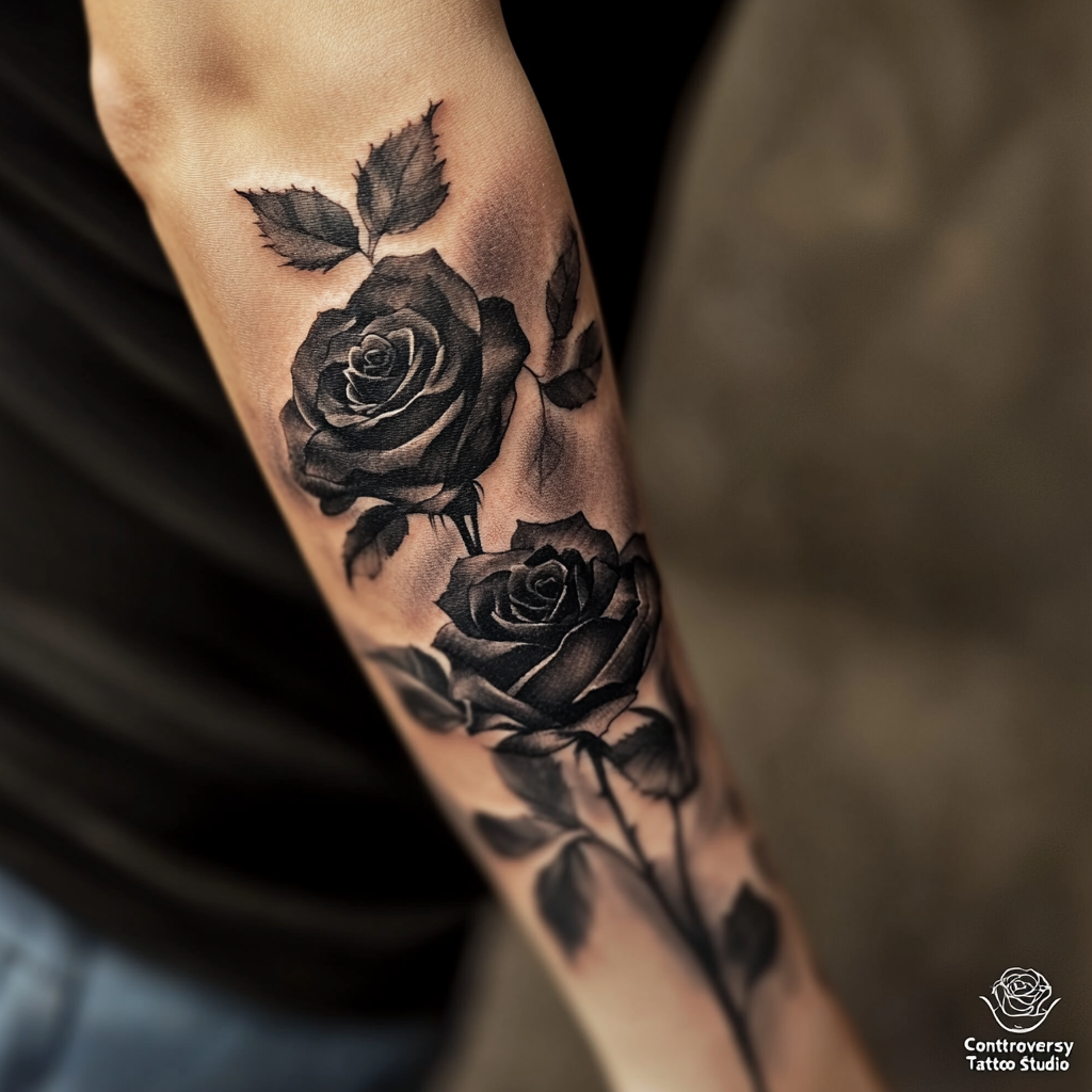 Gothic floral tattoos