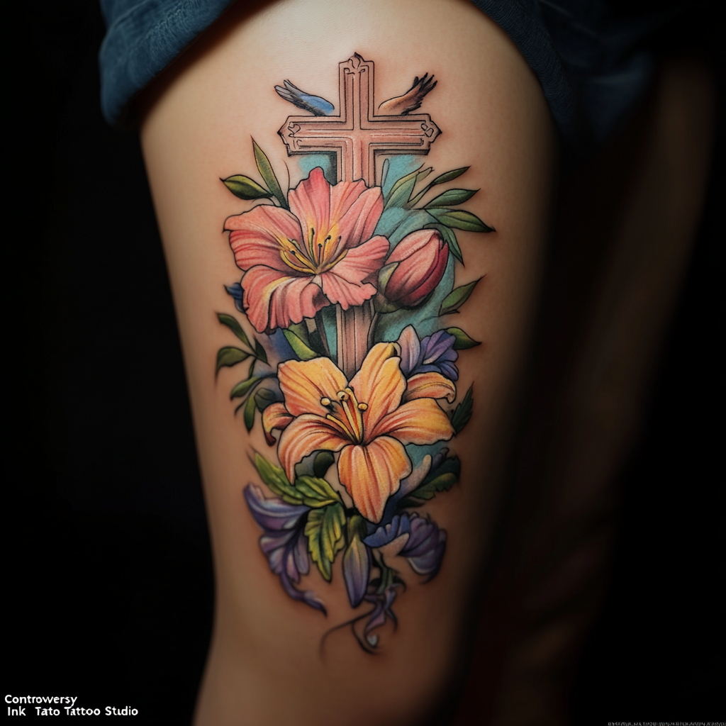 Floral tattoos with Christian