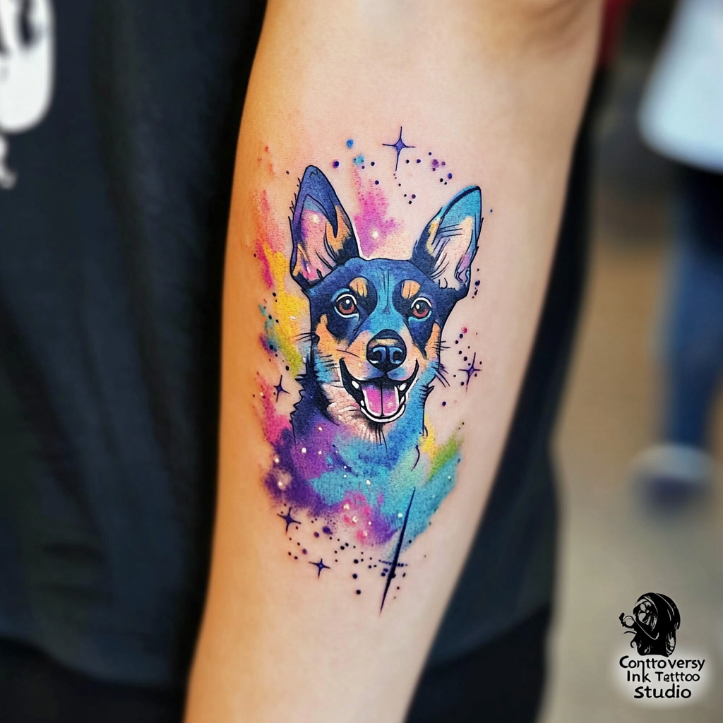Galaxy watercolor tattoos