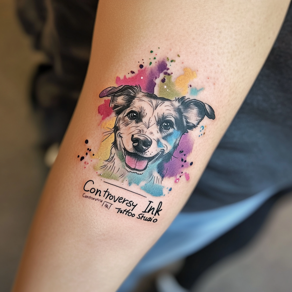 Watercolor Name and Dates Design