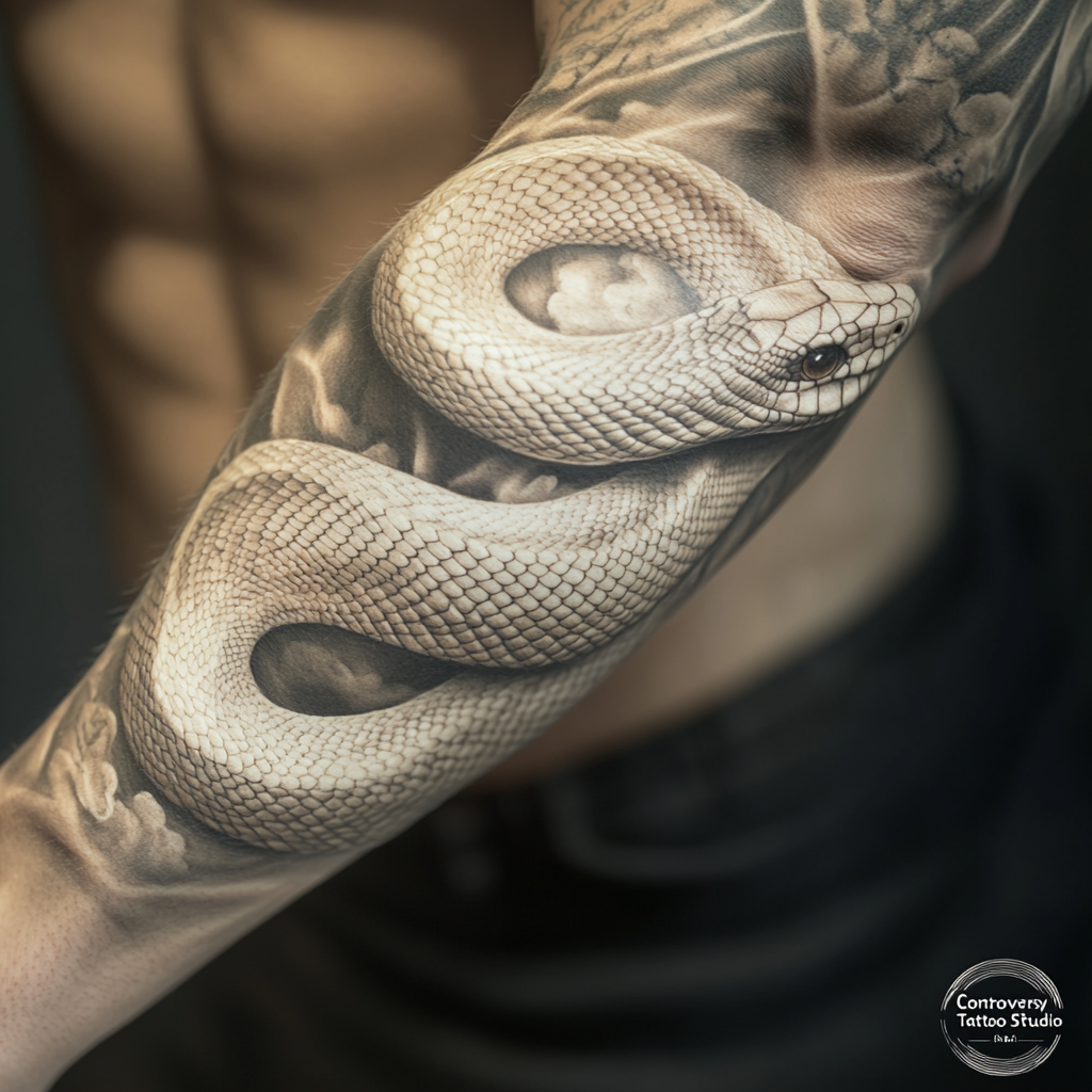 White snakes tattoos