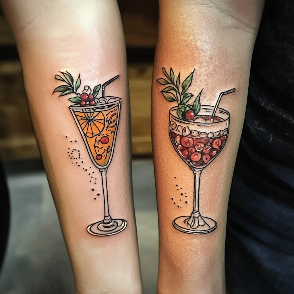 Wine and Cocktail Tattoos