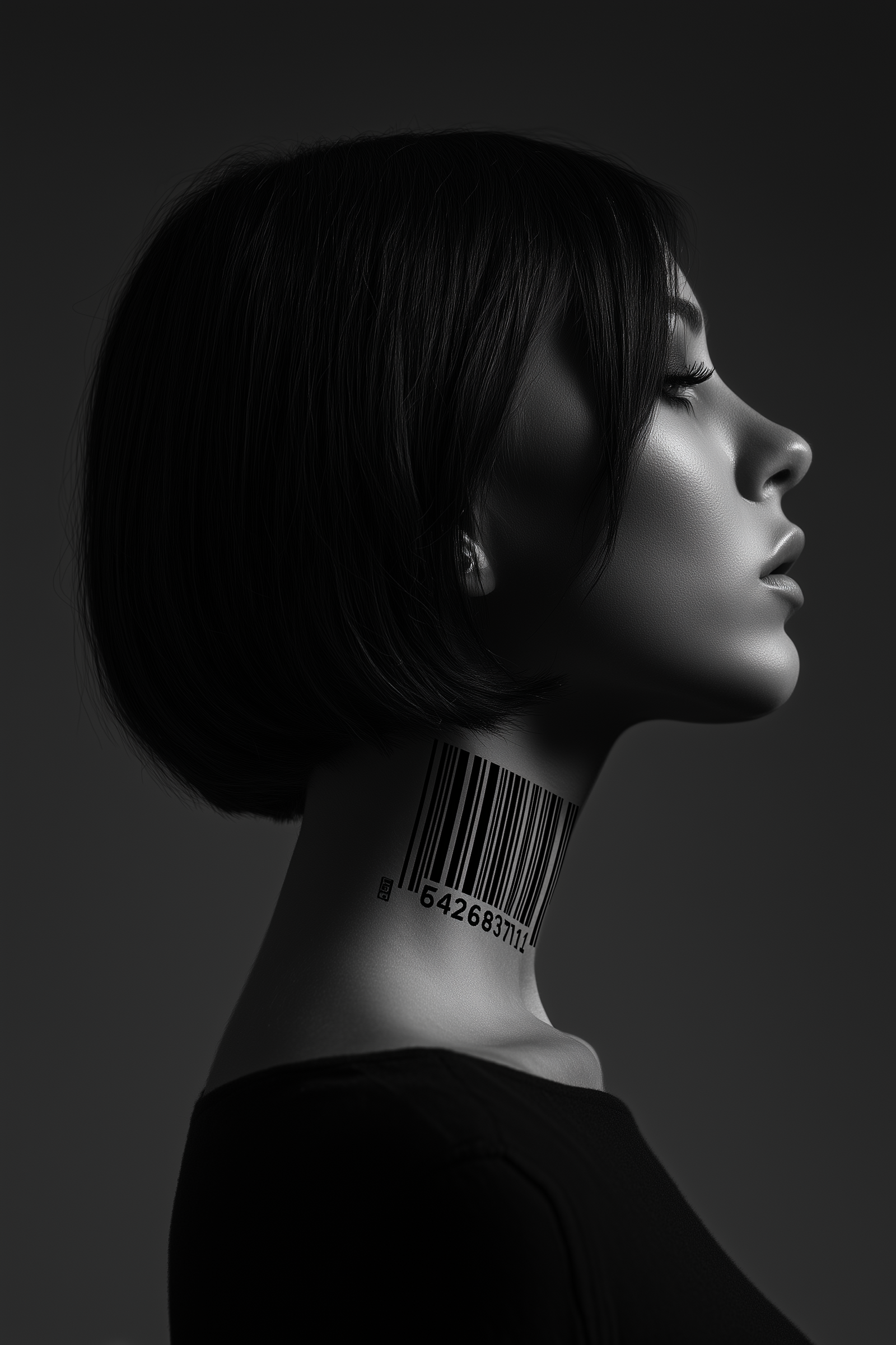 Line art on neck Tattoo