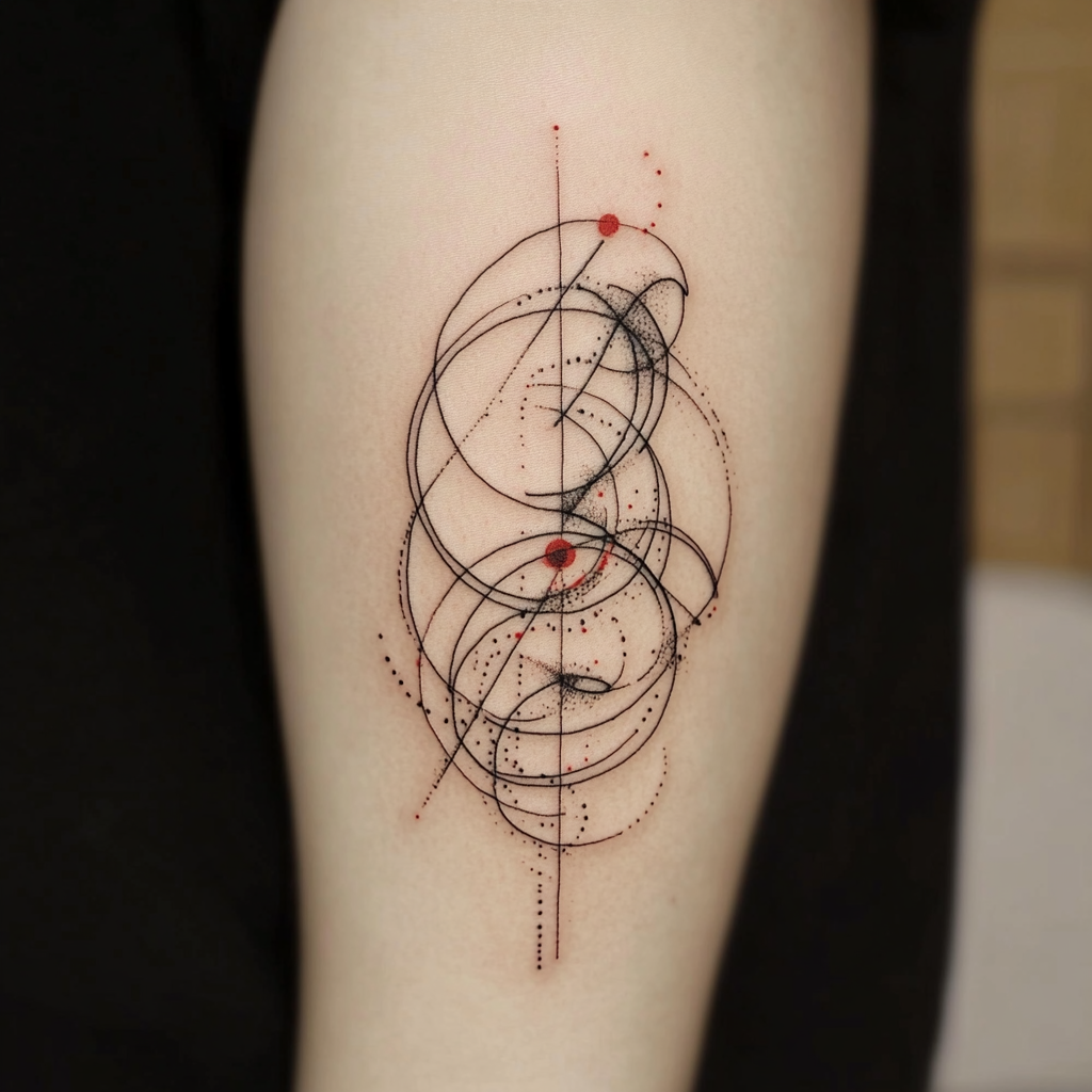Abstract line work tattoos