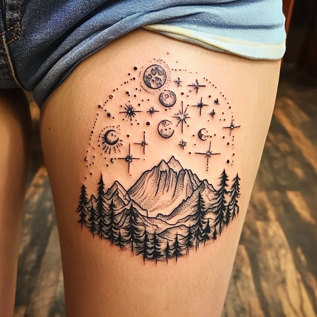 Celestial sky tattoos