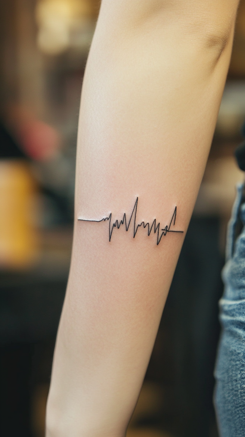 Heartbeat Line with Names
