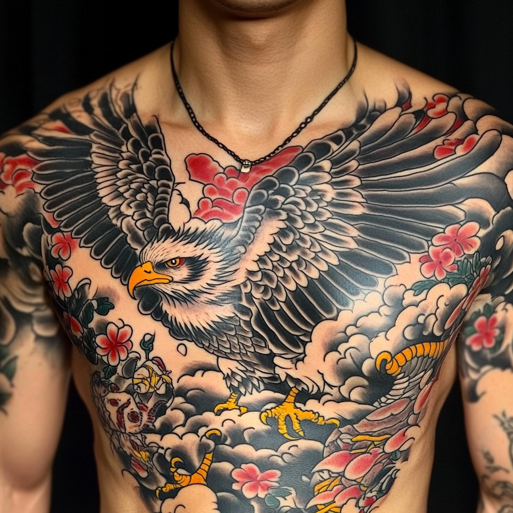 Japanese Style Eagle Tattoos