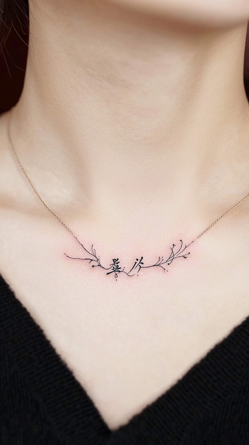 Collarbone Korean Script