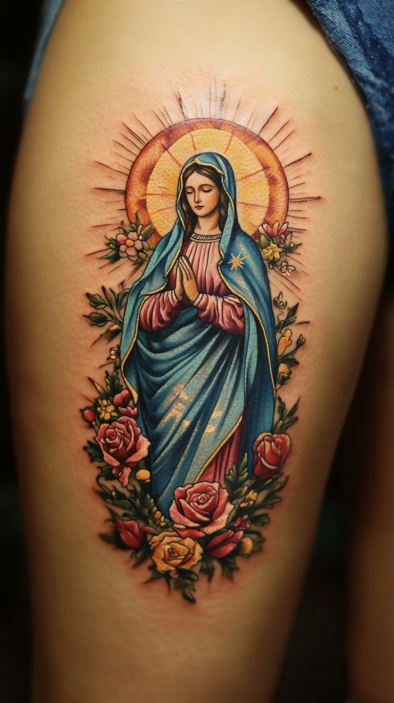 30+ Powerful Virgin Mary Tattoo Designs: Sacred Symbols of Faith ...