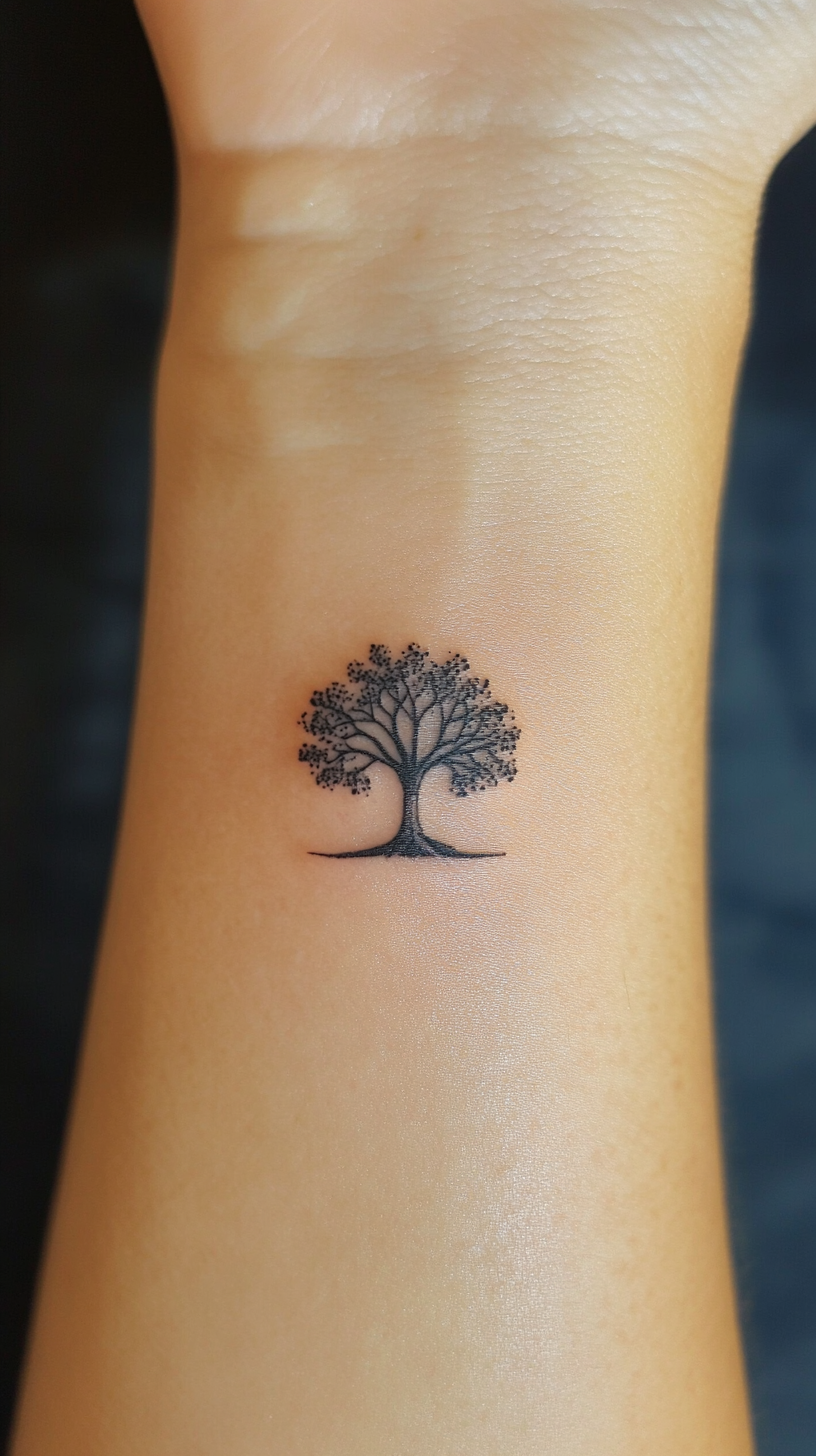 Micro Family Symbol Tattoos