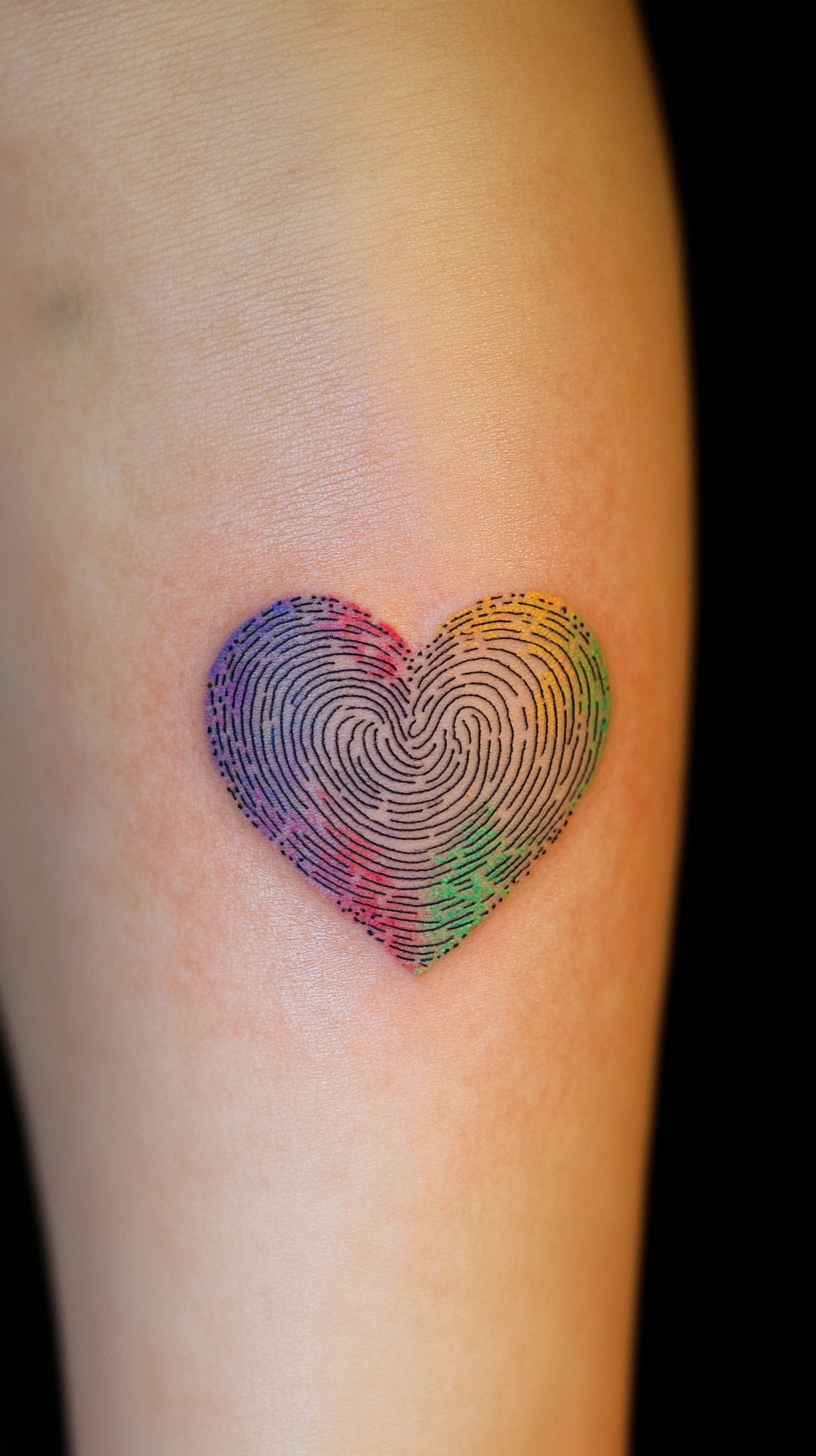 Fingerprint Heart Tattoos