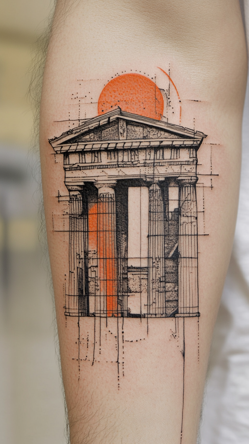 Geometric Greek Temple Designs