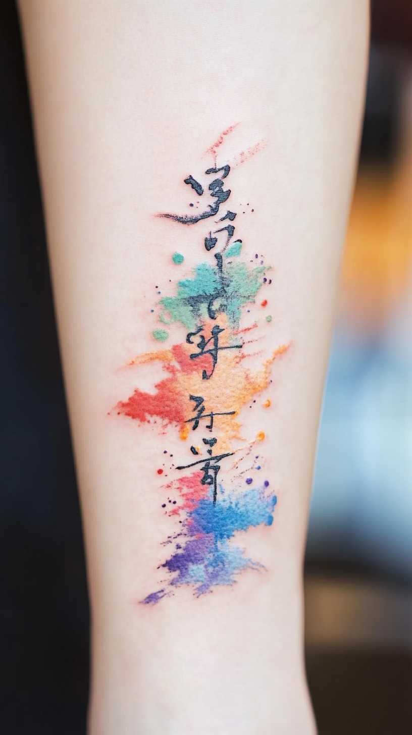 Korean Calligraphy With Watercolor Backgrounds