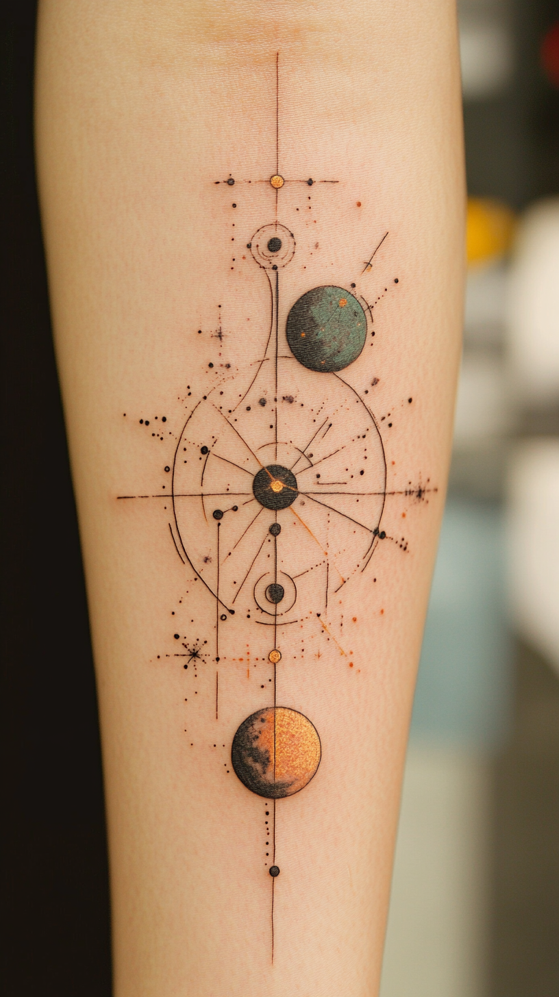 Korean Celestial Symbols With Cosmic Backgrounds