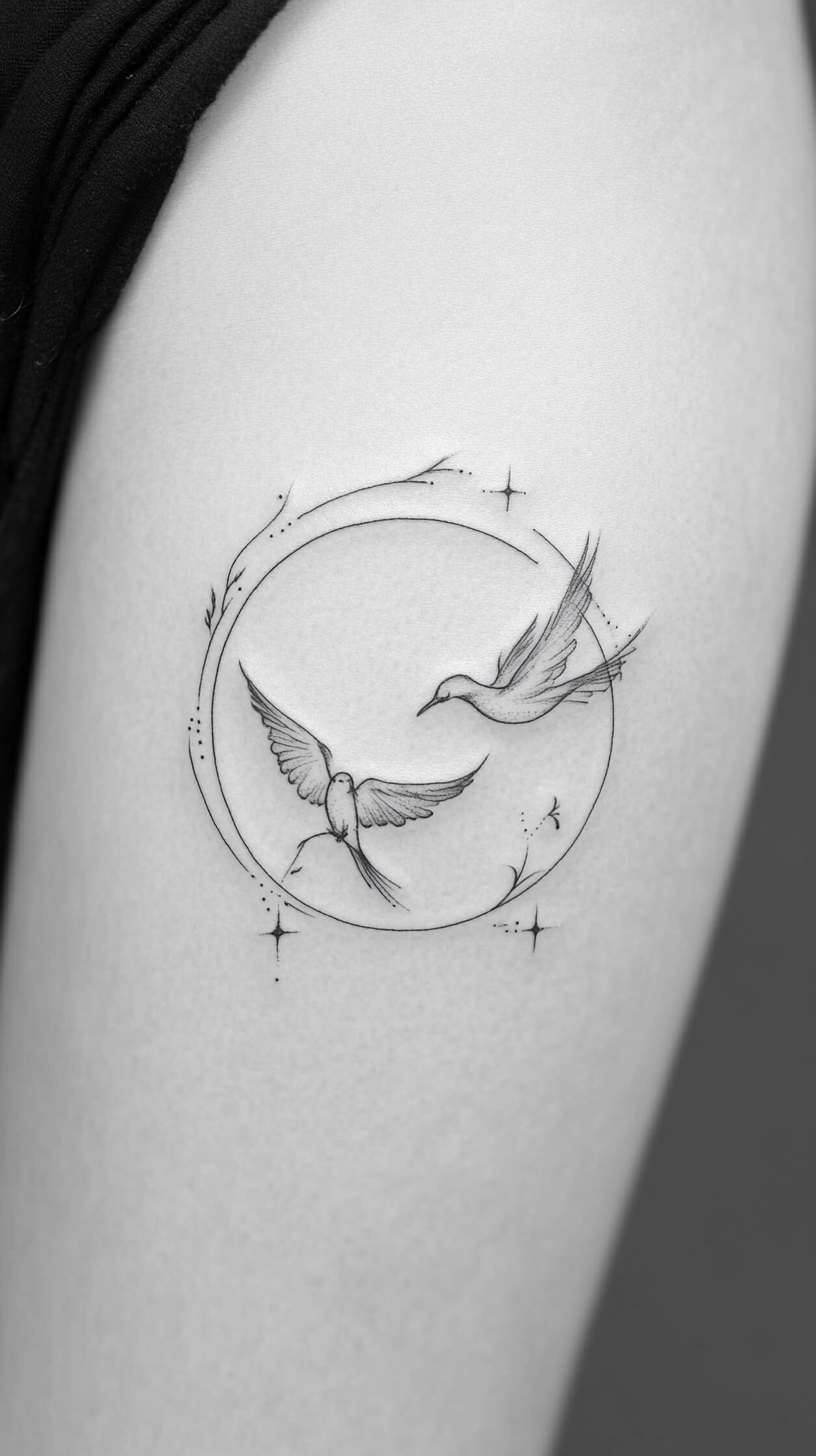 Minimalist Parent-Child Symbol Tattoos