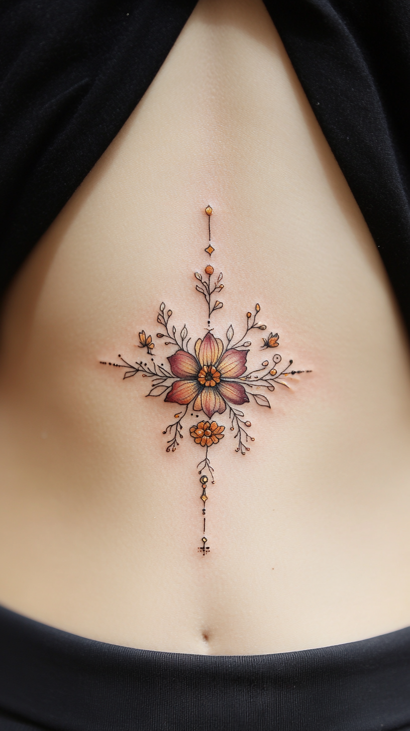 Sternum Korean Tattoos