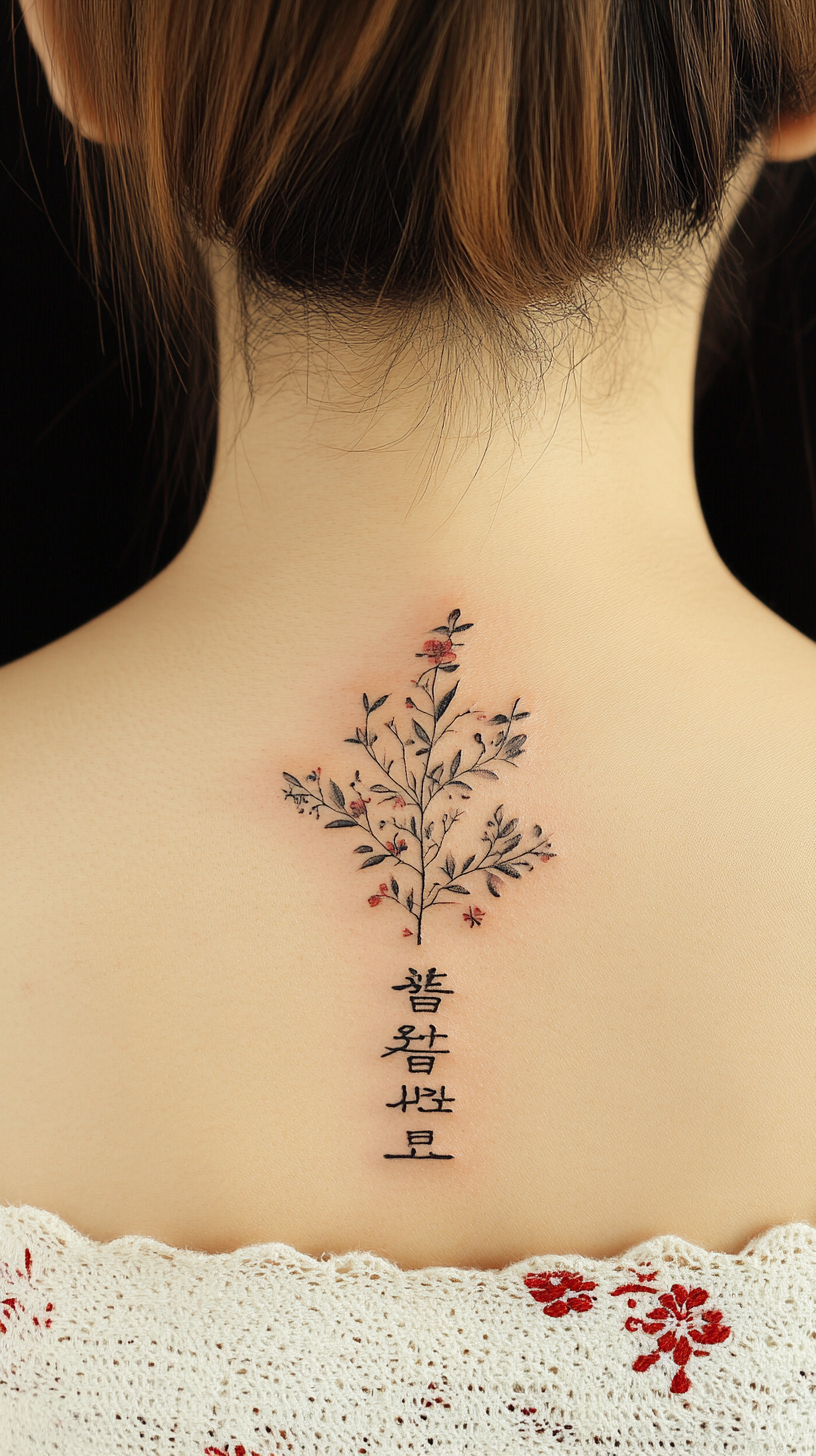 Back of Neck Korean Characters