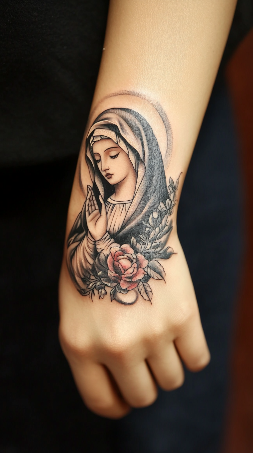 Smaller Virgin Mary Tattoo Placements